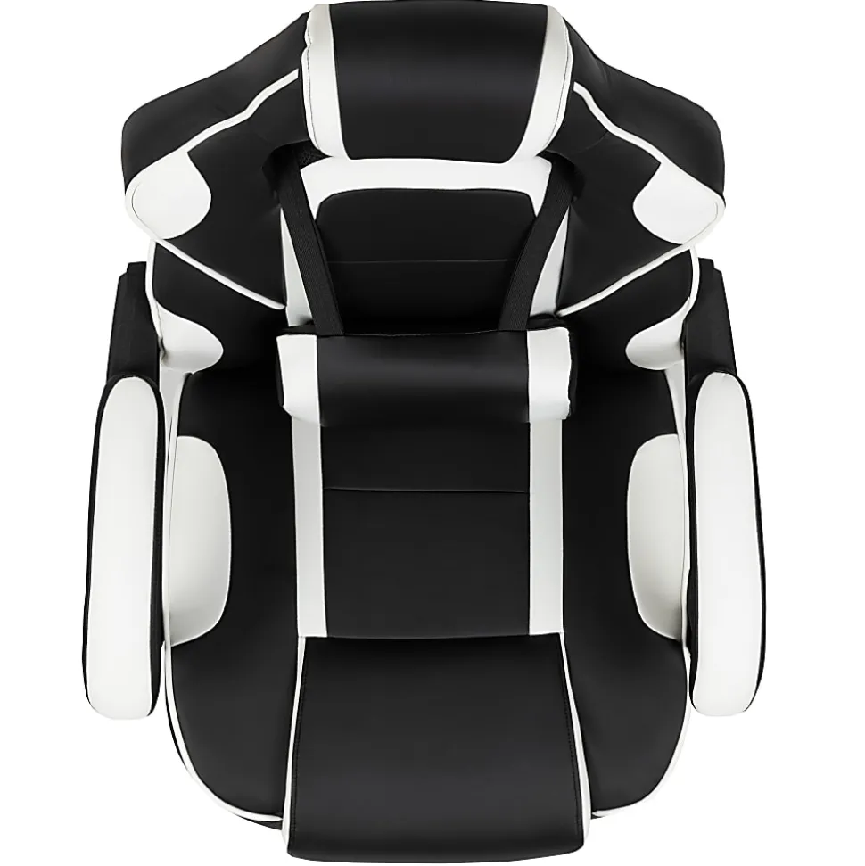 Flash Furniture X40 Gaming Chair With Fully Reclining Back And Arms, White/Black