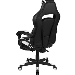 Flash Furniture X40 Gaming Chair With Fully Reclining Back And Arms, White/Black