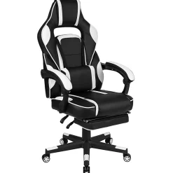 Flash Furniture X40 Gaming Chair With Fully Reclining Back And Arms, White/Black