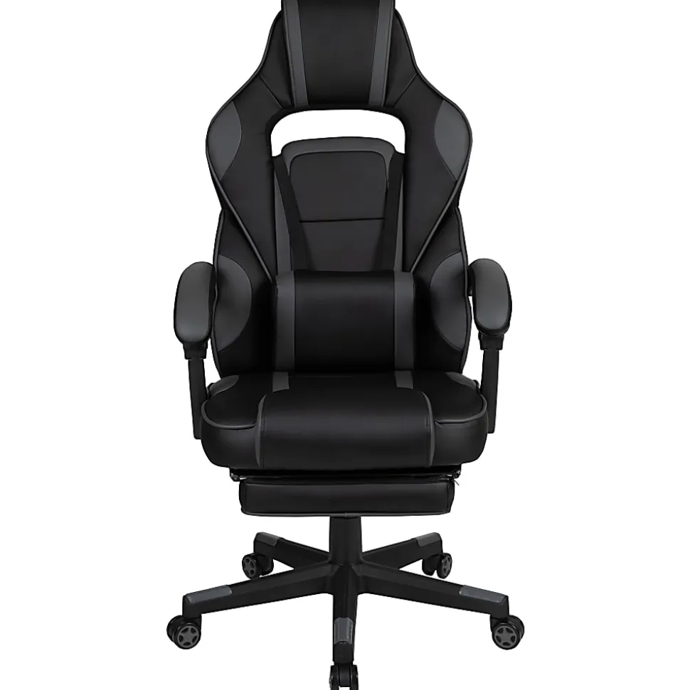 Flash Furniture X40 Gaming Chair With Fully Reclining Back And Arms, Black/Gray