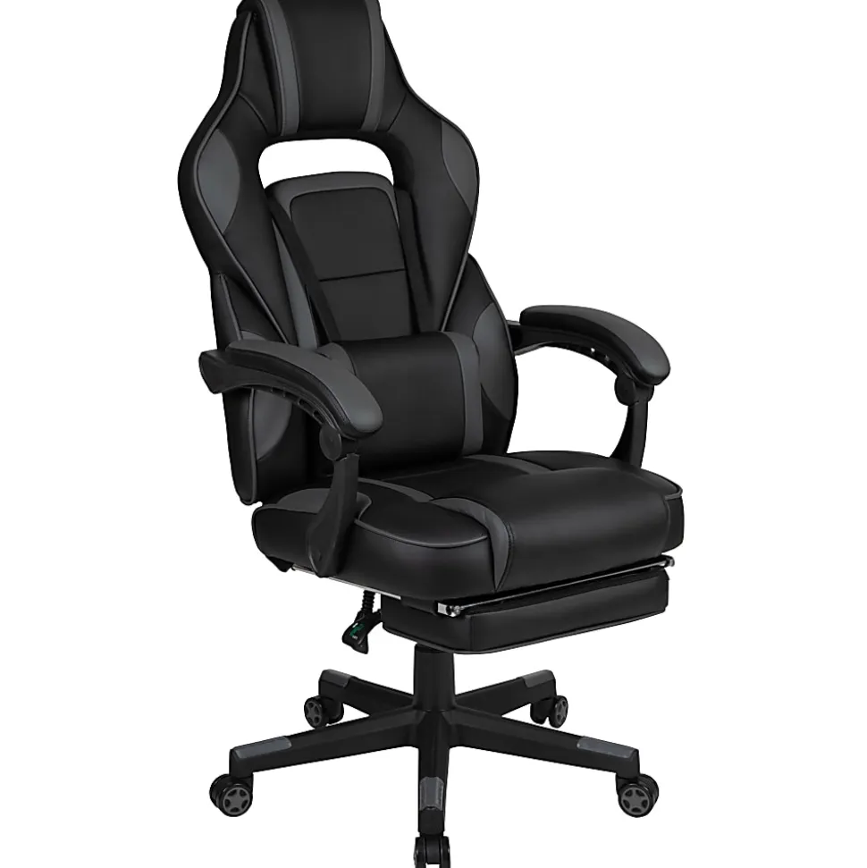 Flash Furniture X40 Gaming Chair With Fully Reclining Back And Arms, Black/Gray