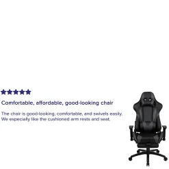 Flash Furniture X30 LeatherSoft Gaming Racing Chair, Gray/Black