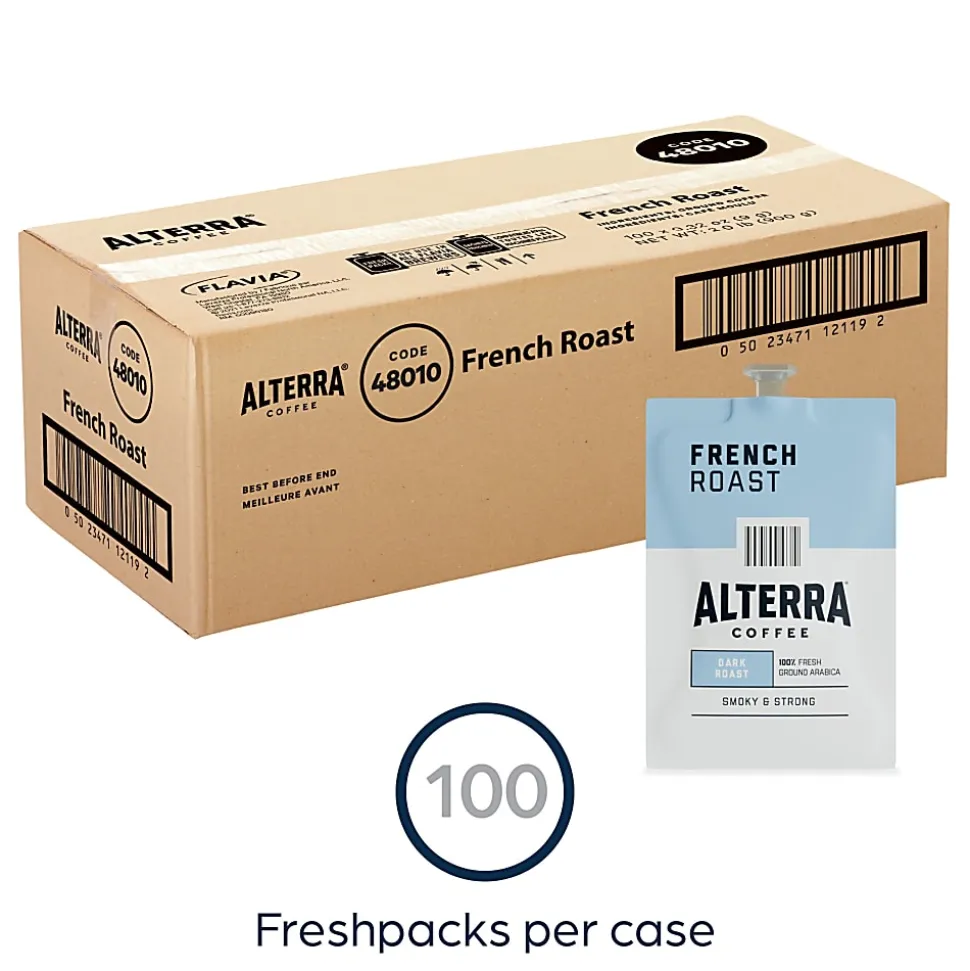 FLAVIA® Coffee ALTERRA® Single-Serve Coffee Freshpacks, French Roast, Carton Of 100