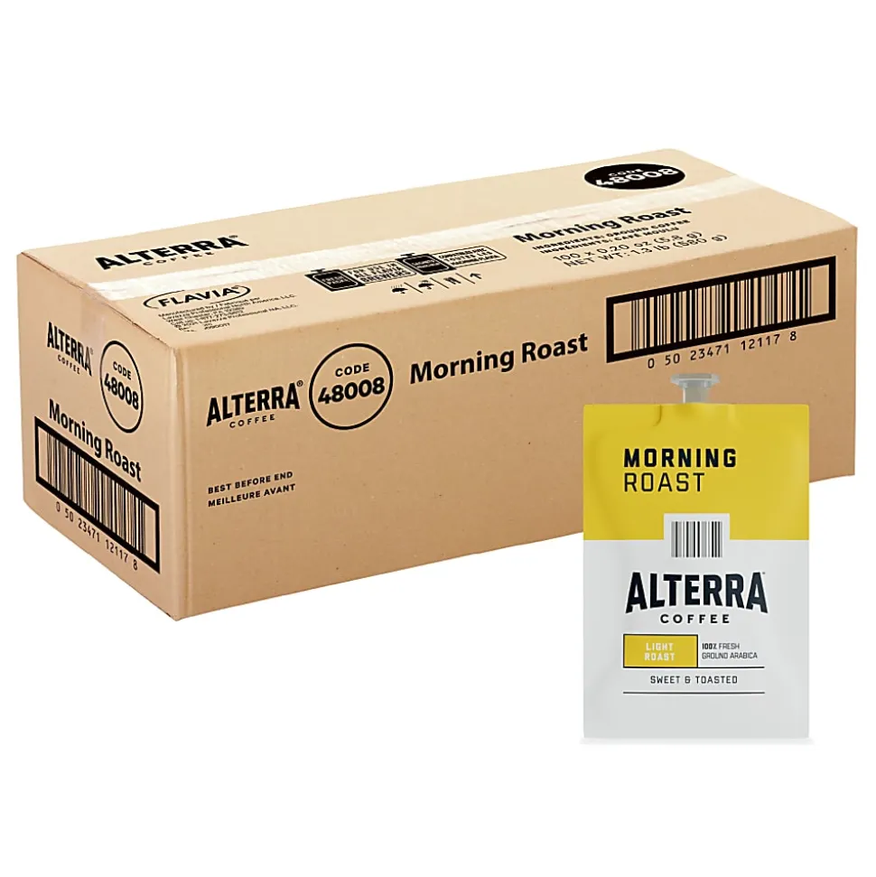 FLAVIA® Coffee ALTERRA® Single-Serve Coffee Freshpacks, Morning Roast, Carton Of 100
