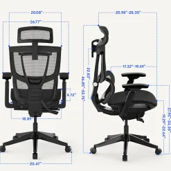 FlexiSpot C7 Ergonomic Mesh High-Back Office Chair, Black, C7BMESH