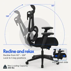 FlexiSpot C7 Ergonomic Mesh High-Back Office Chair, Black, C7BFOAM