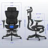 FlexiSpot C7 MAX Ergonomic Mesh Office Chair with Footrest. Black