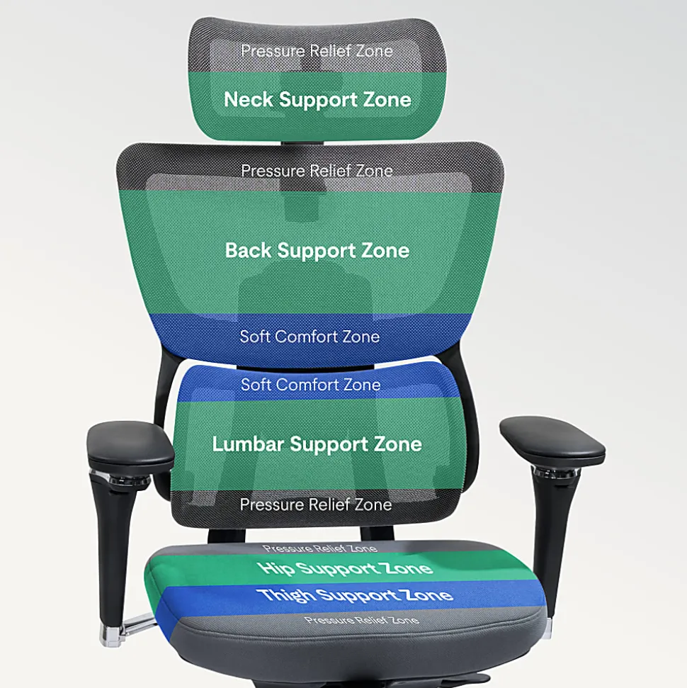 FlexiSpot C7 MAX,Ergonomic Mesh High-Back Office Chair, Foam Seat in Black,