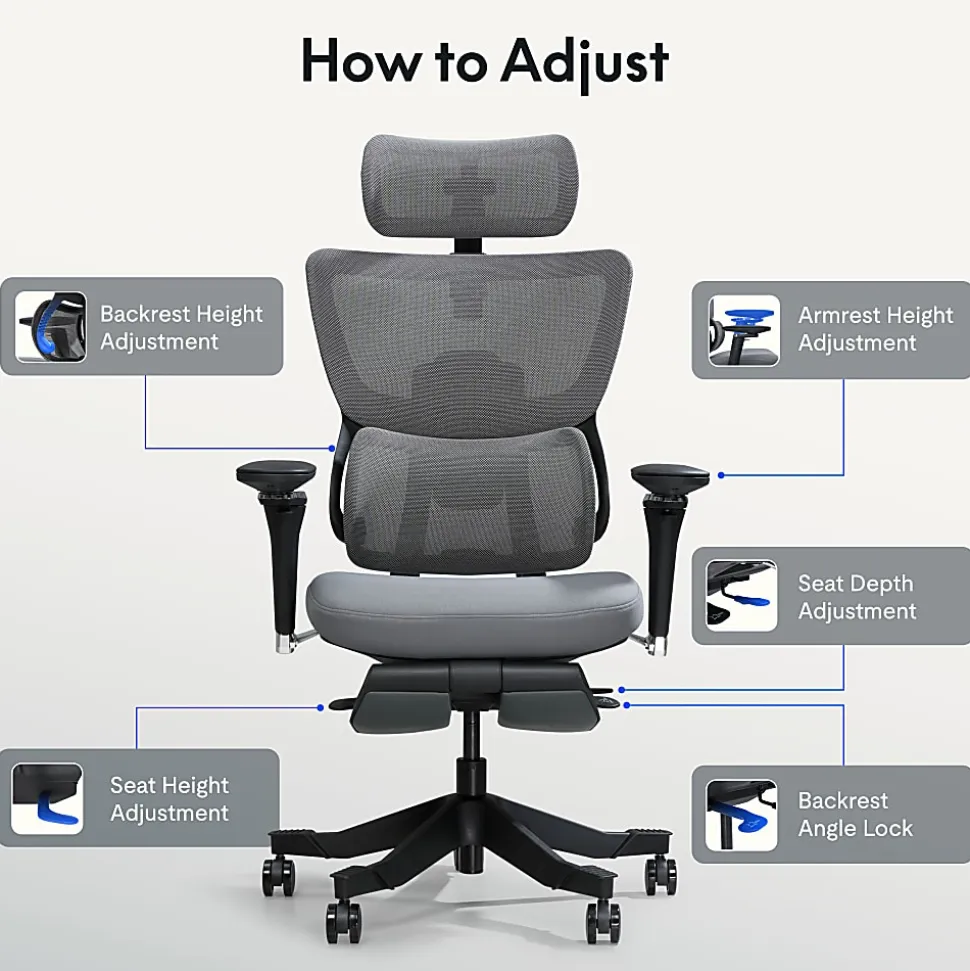 FlexiSpot C7 MAX,Ergonomic Mesh High-Back Office Chair, Foam Seat in Black,