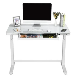 FlexiSpot Comhar Electric 48"W Height-Adjustable Staanding Desk, White