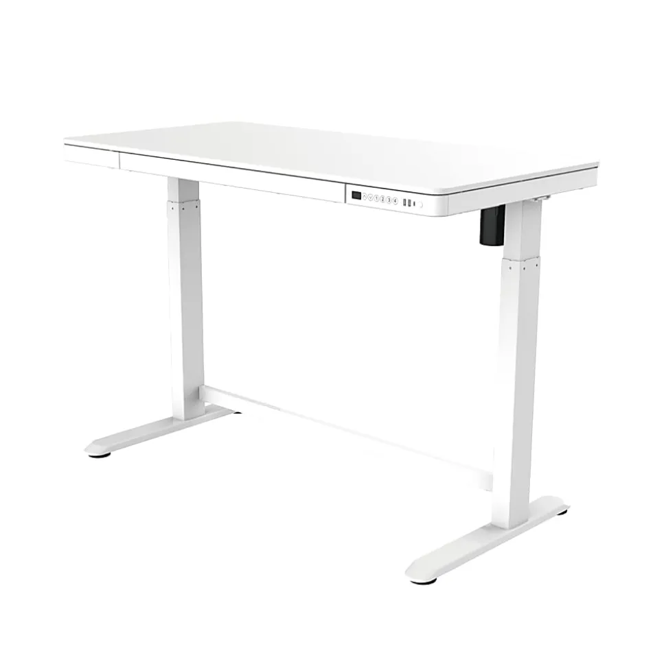 FlexiSpot Comhar Electric 48"W Height-Adjustable Staanding Desk, White