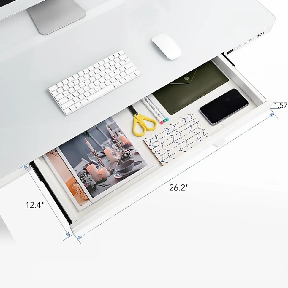 FlexiSpot Comhar Electric 48"W Height-Adjustable Staanding Desk, White