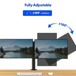 FlexiSpot Dual Monitor Mount For Desk Risers, Black