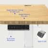 FlexiSpot E7 Electric 60"W Height-Adjustable Standing Desk, Bamboo/White