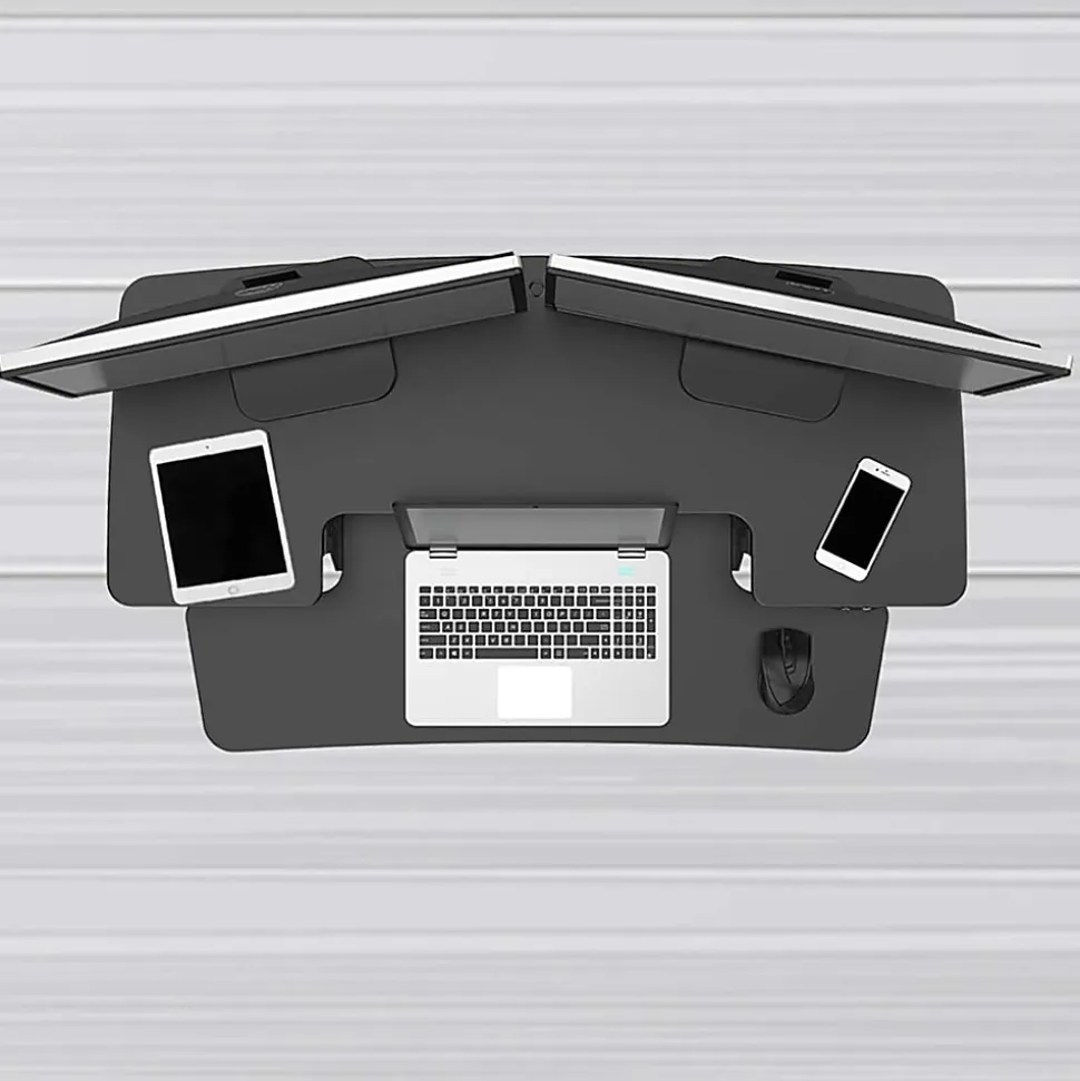FlexiSpot EM7L 40"W Motorized Sit-Stand Desk Converter, Black