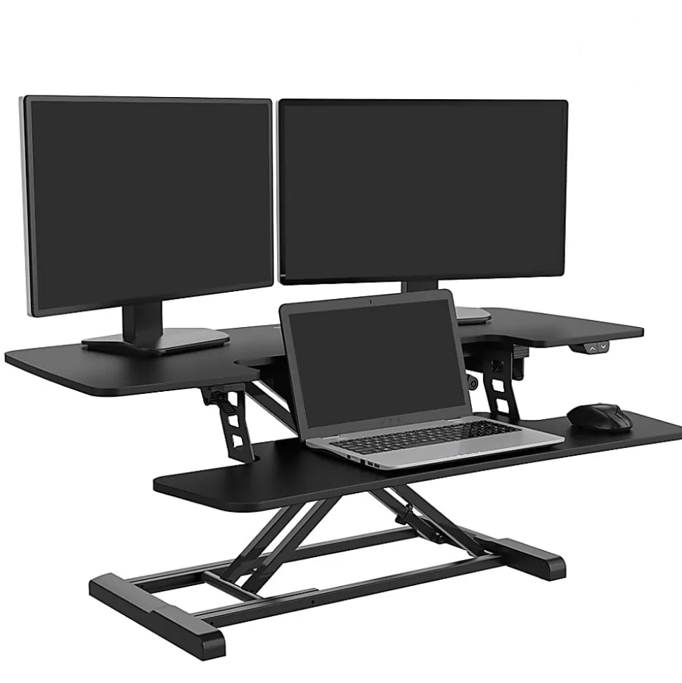 FlexiSpot EM7L 40"W Motorized Sit-Stand Desk Converter, Black