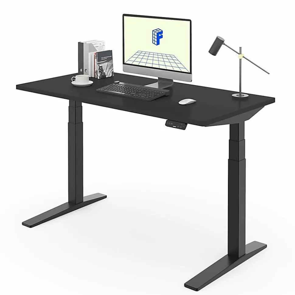FlexiSpot E7 Pro Electric 55”W Adjustable Height Standing Desk, Black