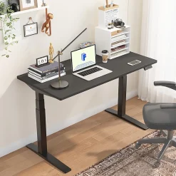 FlexiSpot E7 Pro Electric 55”W Adjustable Height Standing Desk, Black