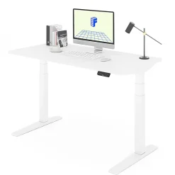 FlexiSpot E7 Pro Electric 55”W Adjustable Height Standing Desk, White