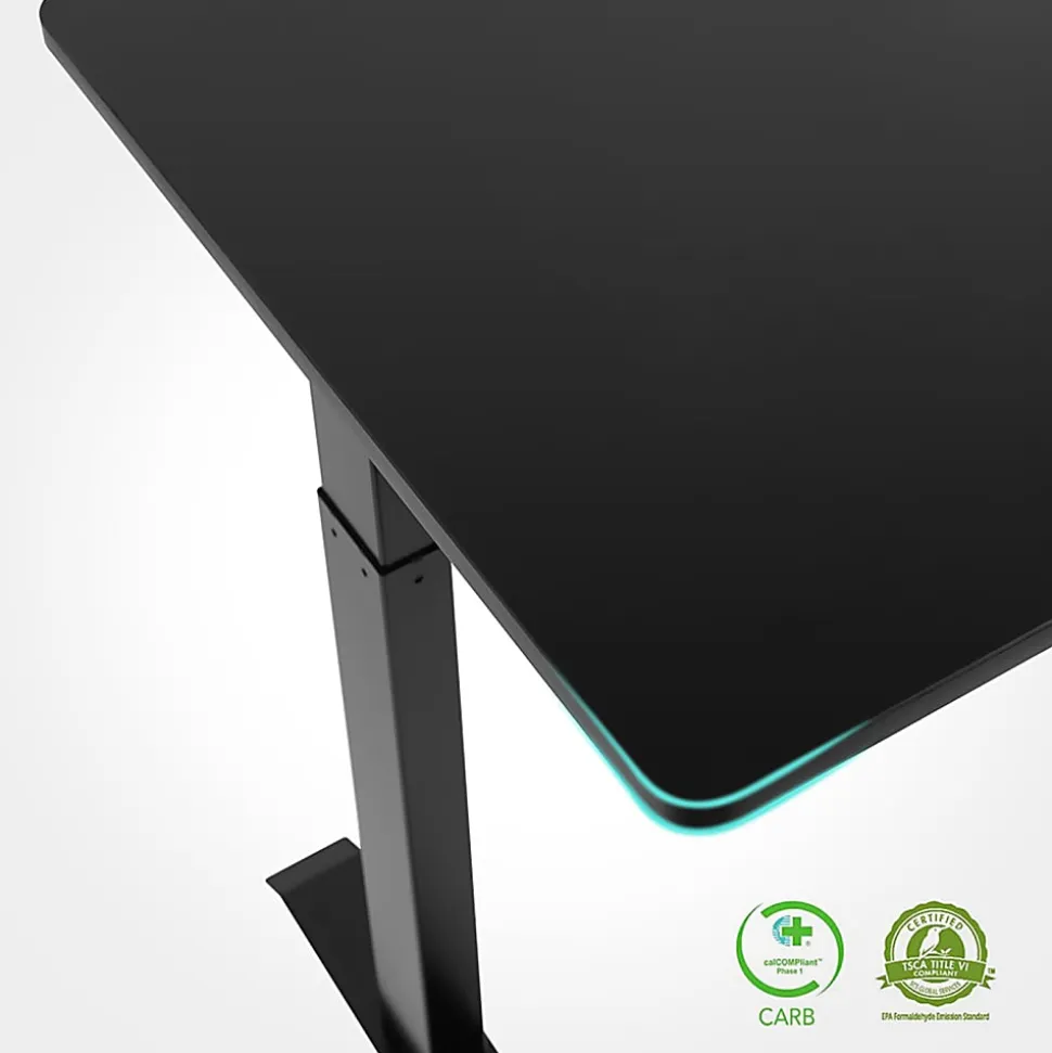 FlexiSpot E9 Quick-Install Metal Electric 48"W Height-Adjustable Standing Desk, Black