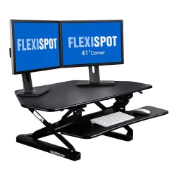 FlexiSpot Height-Adjustable Standing Desk Riser for Corner Desk, 41"W, Black