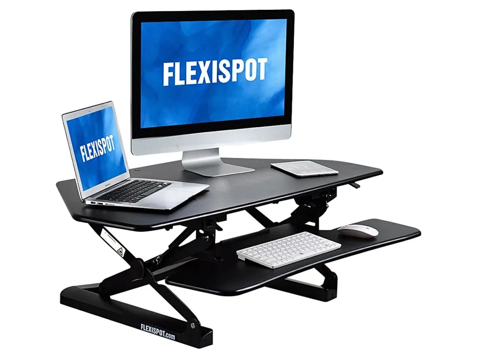 FlexiSpot Height-Adjustable Standing Desk Riser for Corner Desk, 41"W, Black