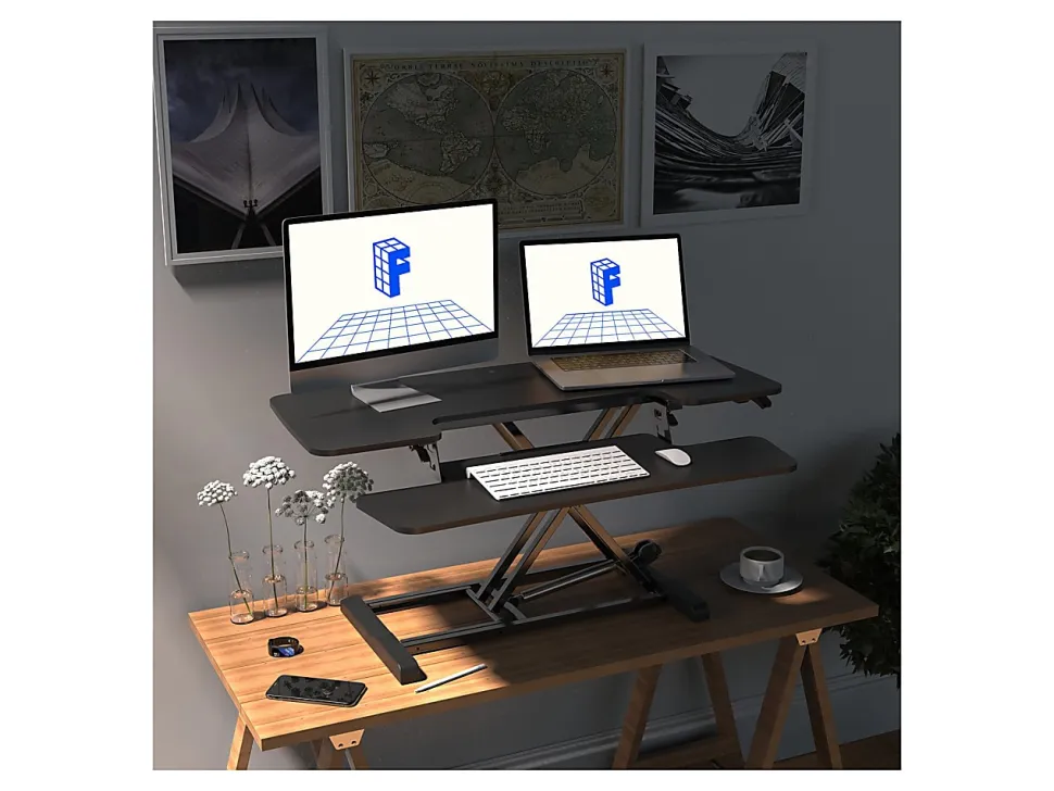 FlexiSpot M7-E-40B Desk Riser, 40" W, Black