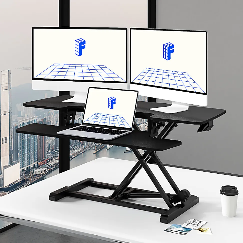 FlexiSpot M7 Series Desk Riser, 42" W, Black