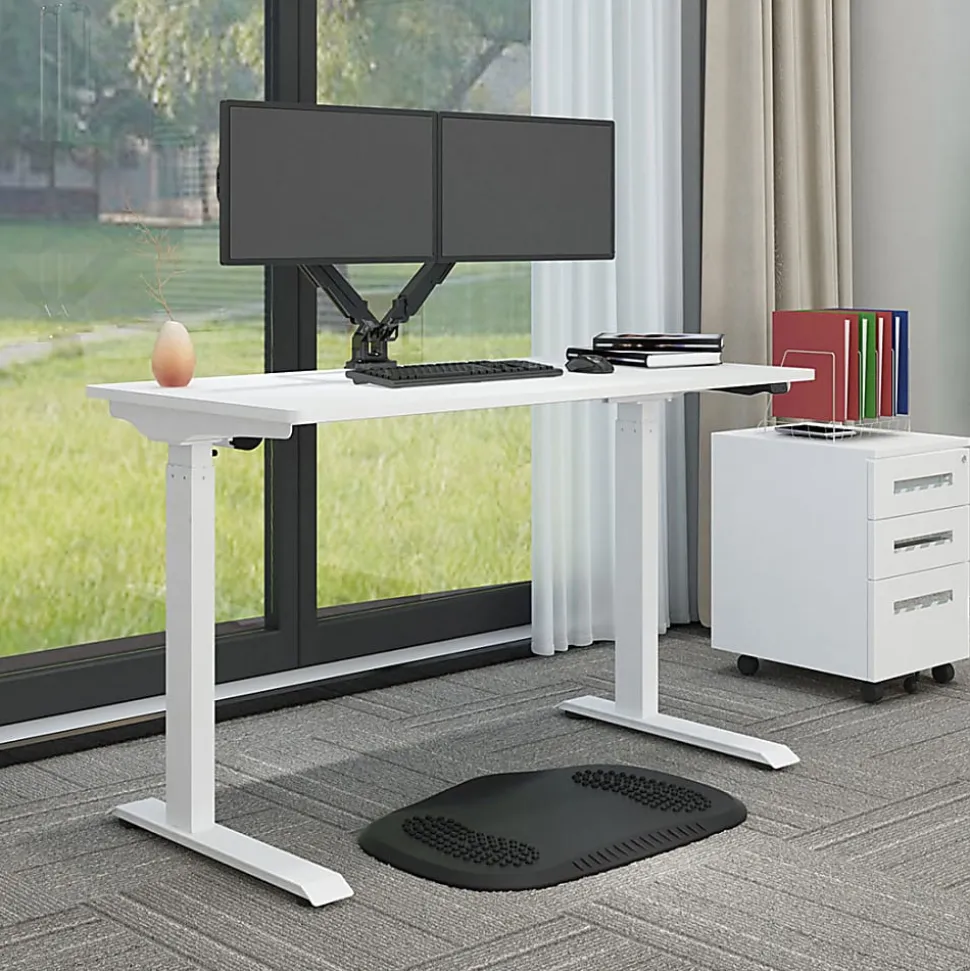 FlexiSpot Vici Electric 48"W Quick-Install Height-Adjustable Desk, White