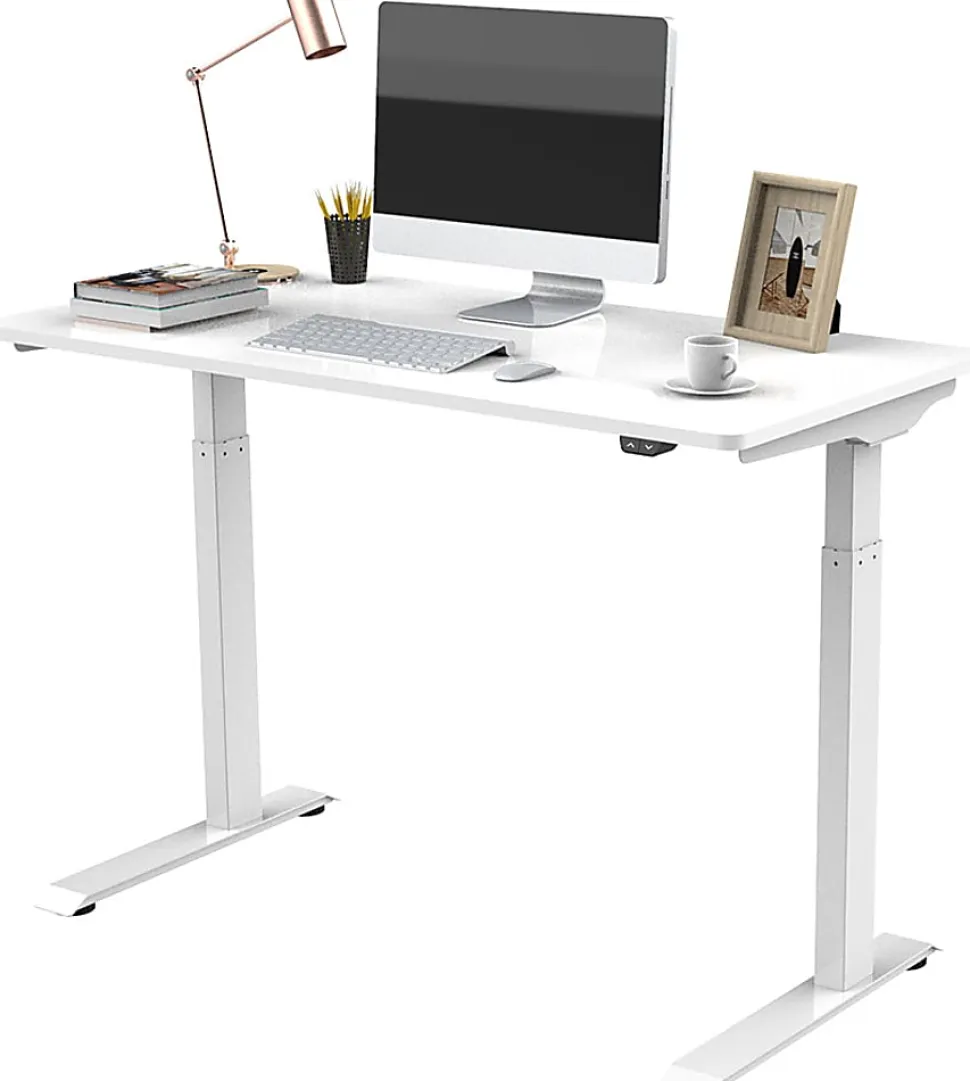 FlexiSpot Vici Electric 48"W Quick-Install Height-Adjustable Desk, White