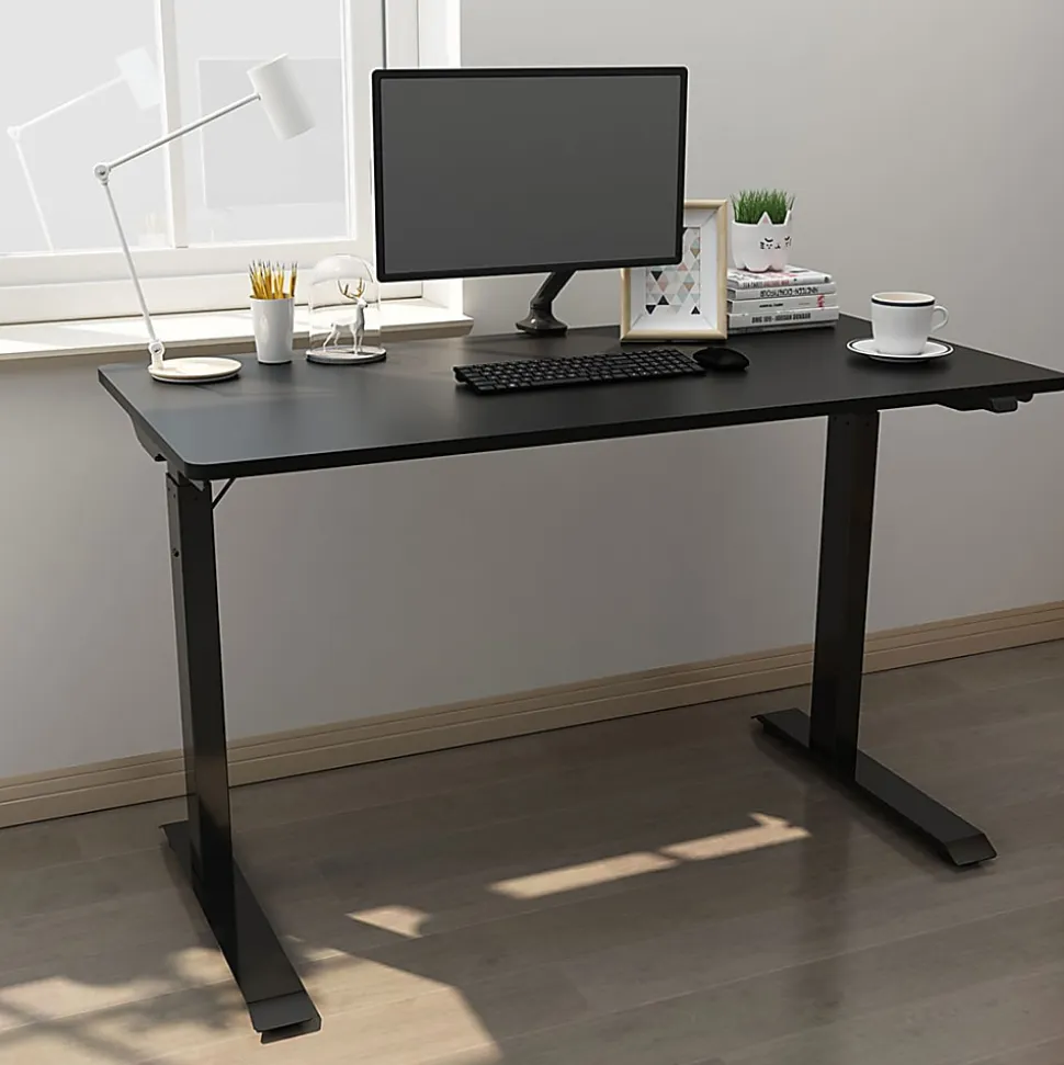 FlexiSpot Vici Electric 48"W Quick-Install Height-Adjustable Desk, Black