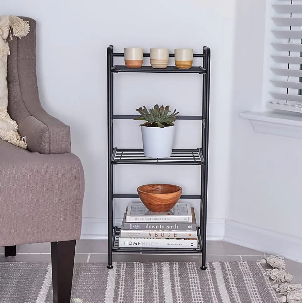 Flipshelf 3-Shelf Narrow Shelf, Black