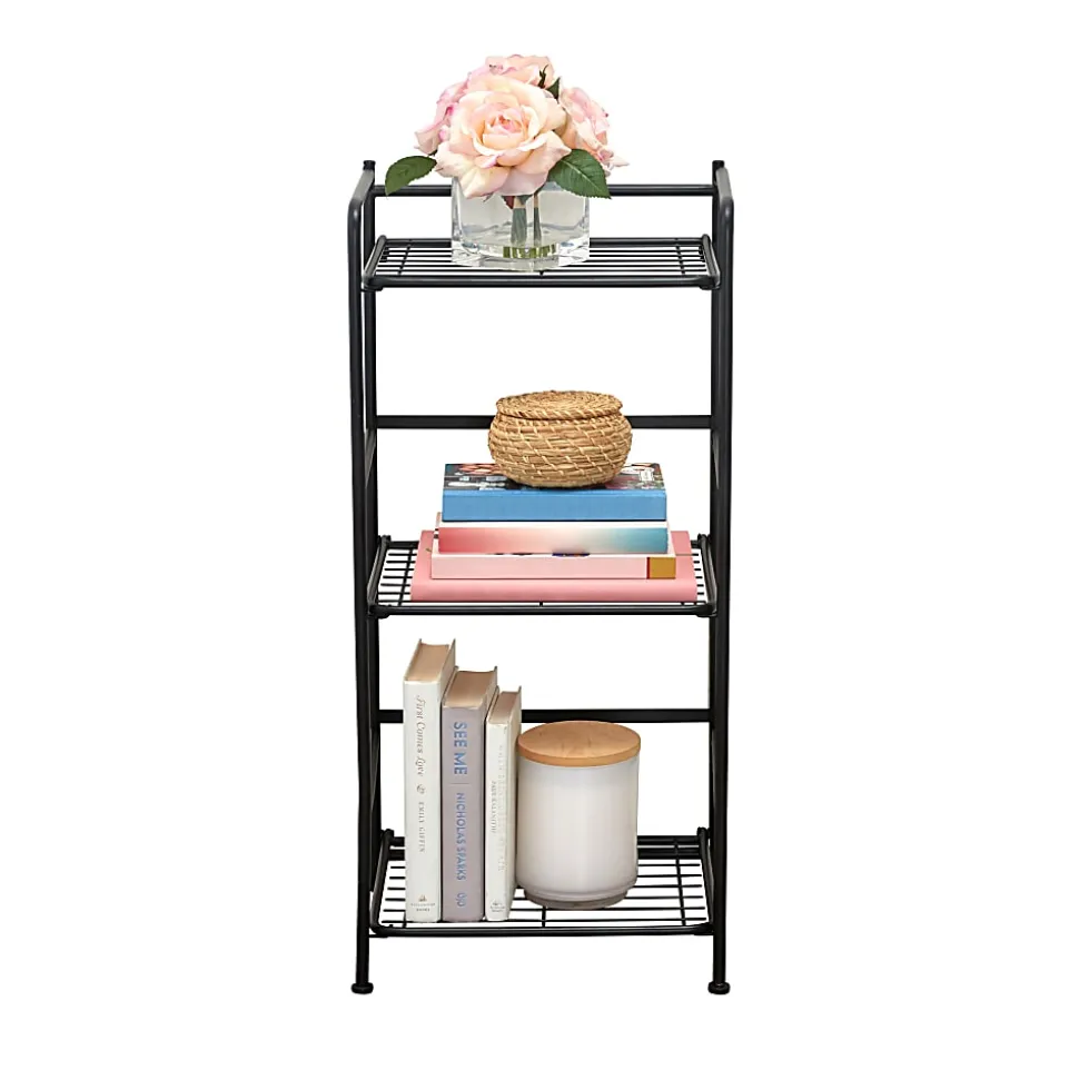 Flipshelf 3-Shelf Narrow Shelf, Black