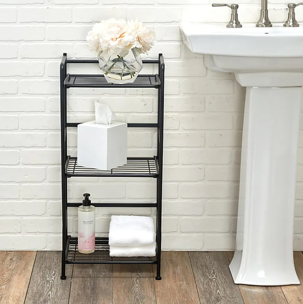 Flipshelf 3-Shelf Narrow Shelf, Black