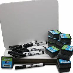 Flipside Magnetic Dry-Erase Board Class Pack, 9" x 12", White, Set Of 12