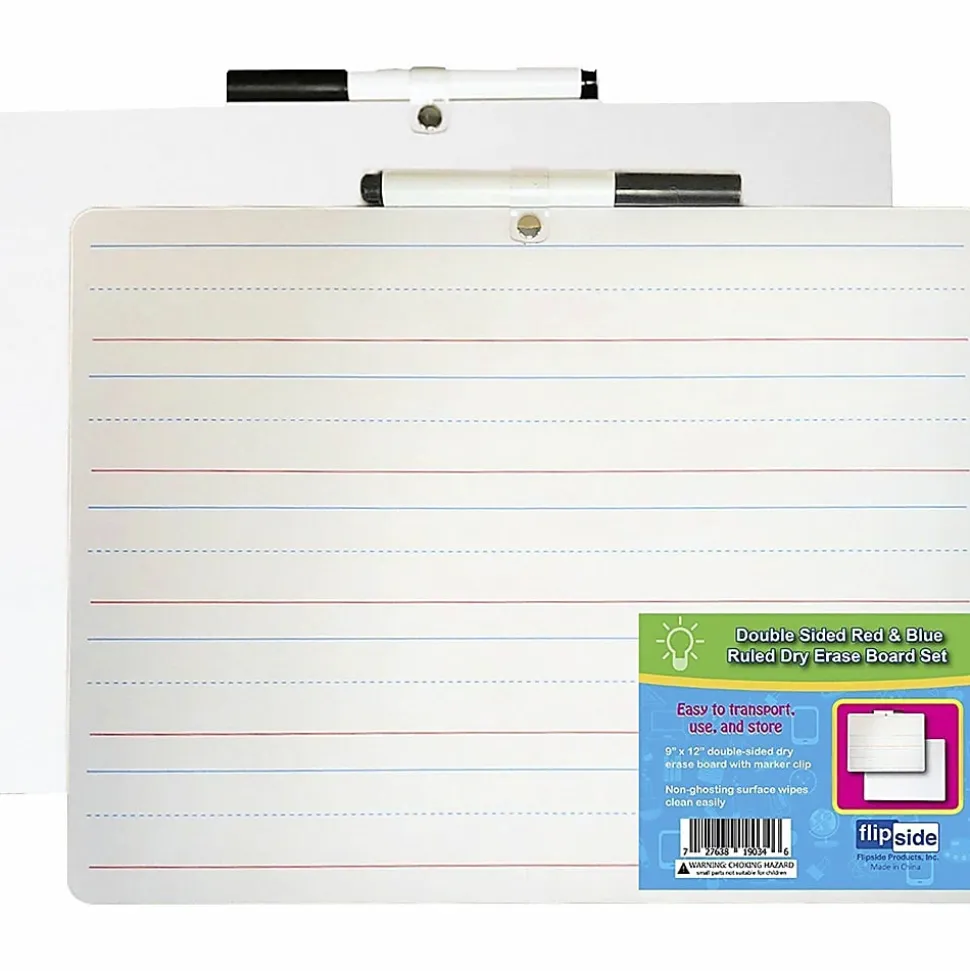 Flipside Two-Sided Non-Magnetic Unframed Dry-Erase Whiteboards, 9" x 12", White, Pack Of 12