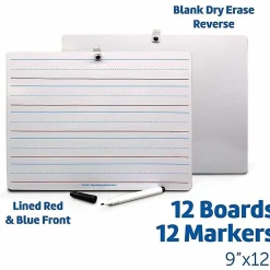 Flipside Two-Sided Non-Magnetic Unframed Dry-Erase Whiteboards, 9
