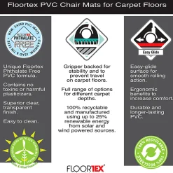 Floortex Advantagemat® Black Vinyl Rectangular Chair Mat - FC114860LEBV