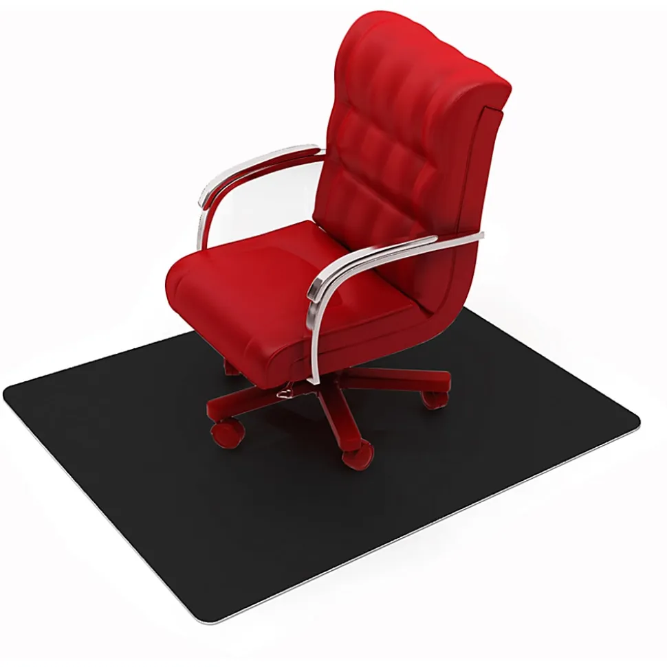 Floortex Advantagemat® Black Vinyl Rectangular Chair Mat - FC114860LEBV