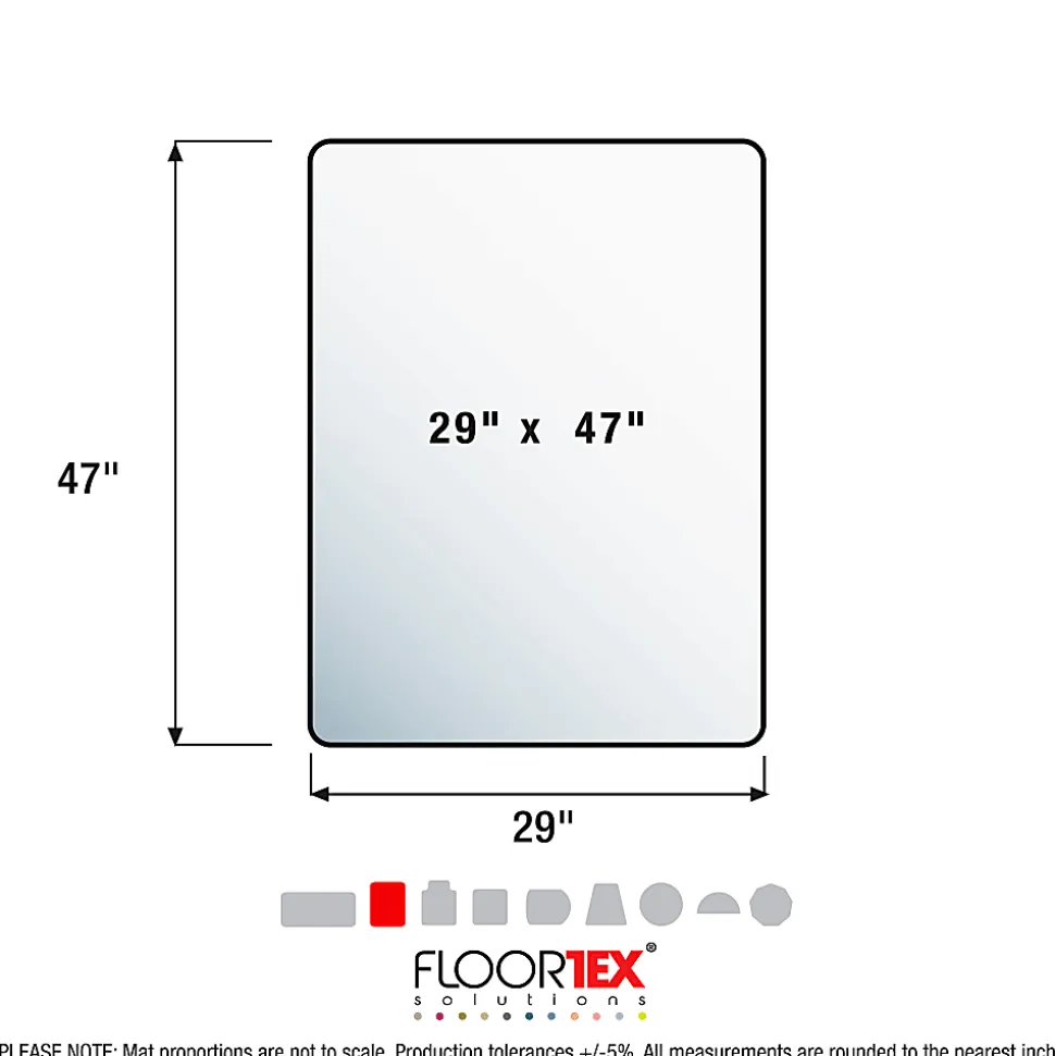 Floortex® Advantagemat® Plus APET Rectangular Mat For Low/Standard Pile Carpets, 29" x 47" , Clear