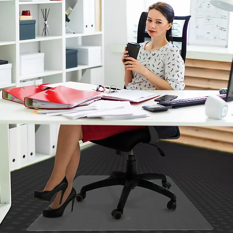 Floortex Advantagemat® Plus APET Rectangular for Low/Standard Pile Carpets - 46"x60" - 60"x46"x 0.087" Depth x 0.087" Thickness - NCCMFLAG0006