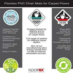 Floortex® Advantagemat® Vinyl Rectangular Chair Mat for Carpets up to 1/4