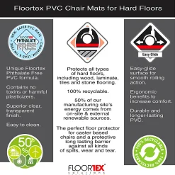 Floortex® Advantagemat® Vinyl Rectangular Chair Mat for Hard Floor, 48