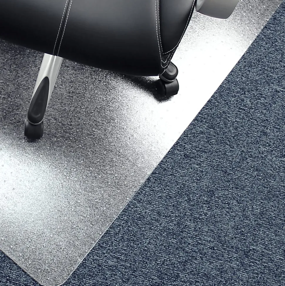 Floortex® Advantagemat® Vinyl Rectangular Chair Mat for Carpets up to 3/8", 48" x 60" , Clear