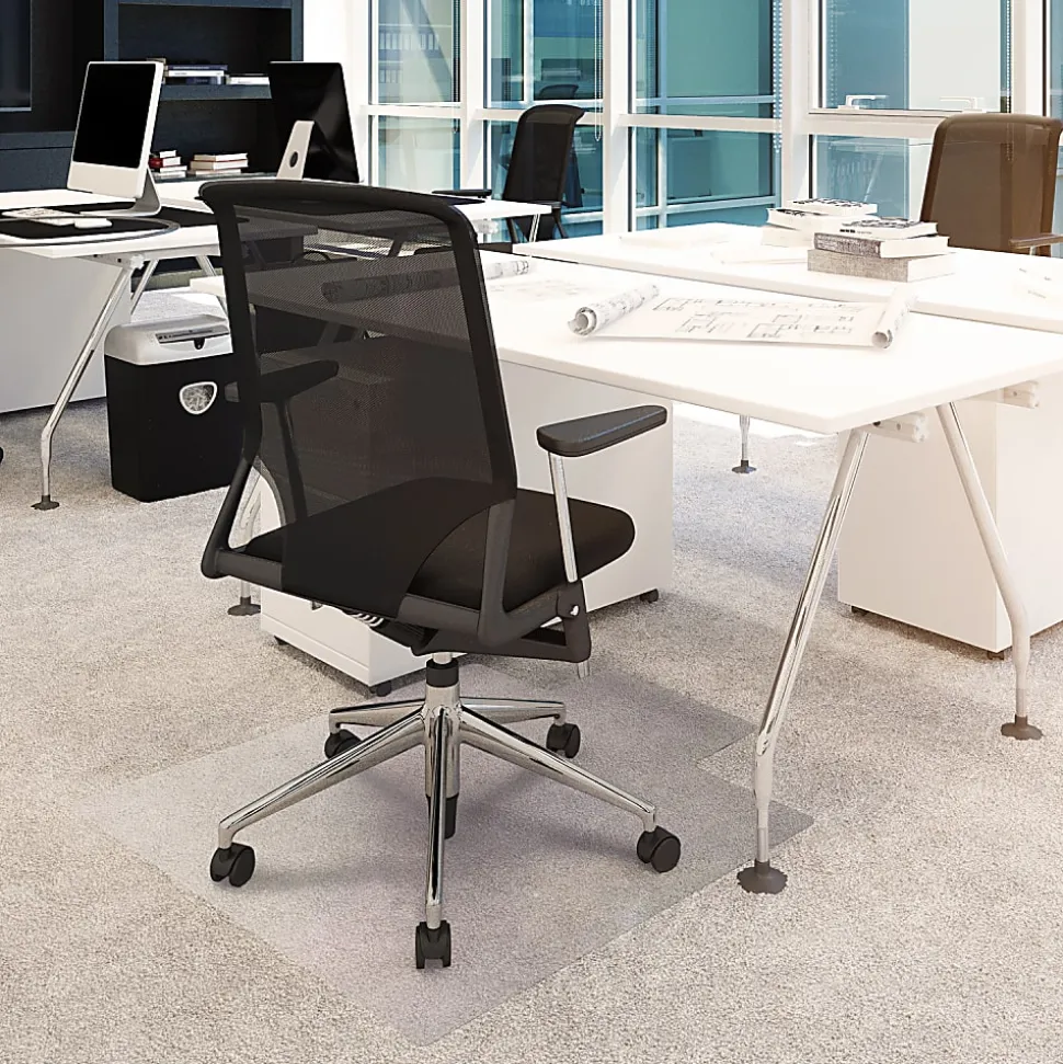 Floortex® Advantagemat® Vinyl Lipped Chair Mat for Carpets over 3/4", 48" x 60", Clear