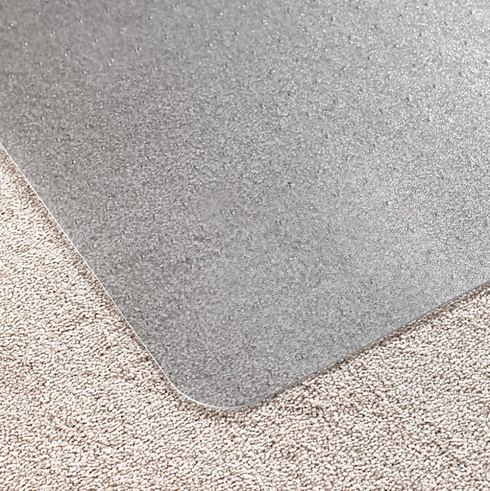 Floortex® Advantagemat® Vinyl-Lipped Chair Mat for Carpets up to 1/4", 45" x 53", Clear