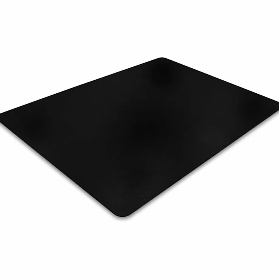 Floortex® Advantagemat® Vinyl Rectangular Chair Mat for Hard Floor, 48" x 60", Black, FR124860HEBV