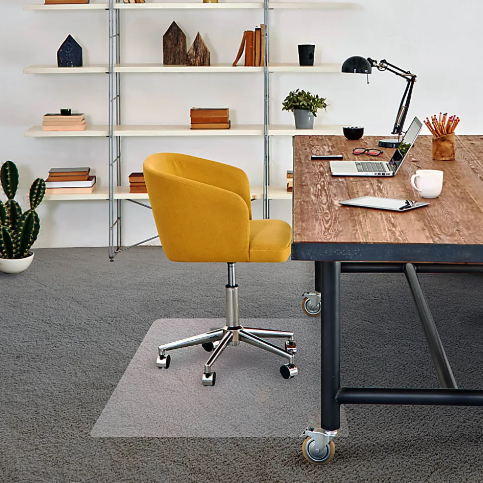 Floortex® Advantagemat® Vinyl Rectangular Chair Mat for Carpets up to 1/4", 30" x 48", Clear, FC1175120EV