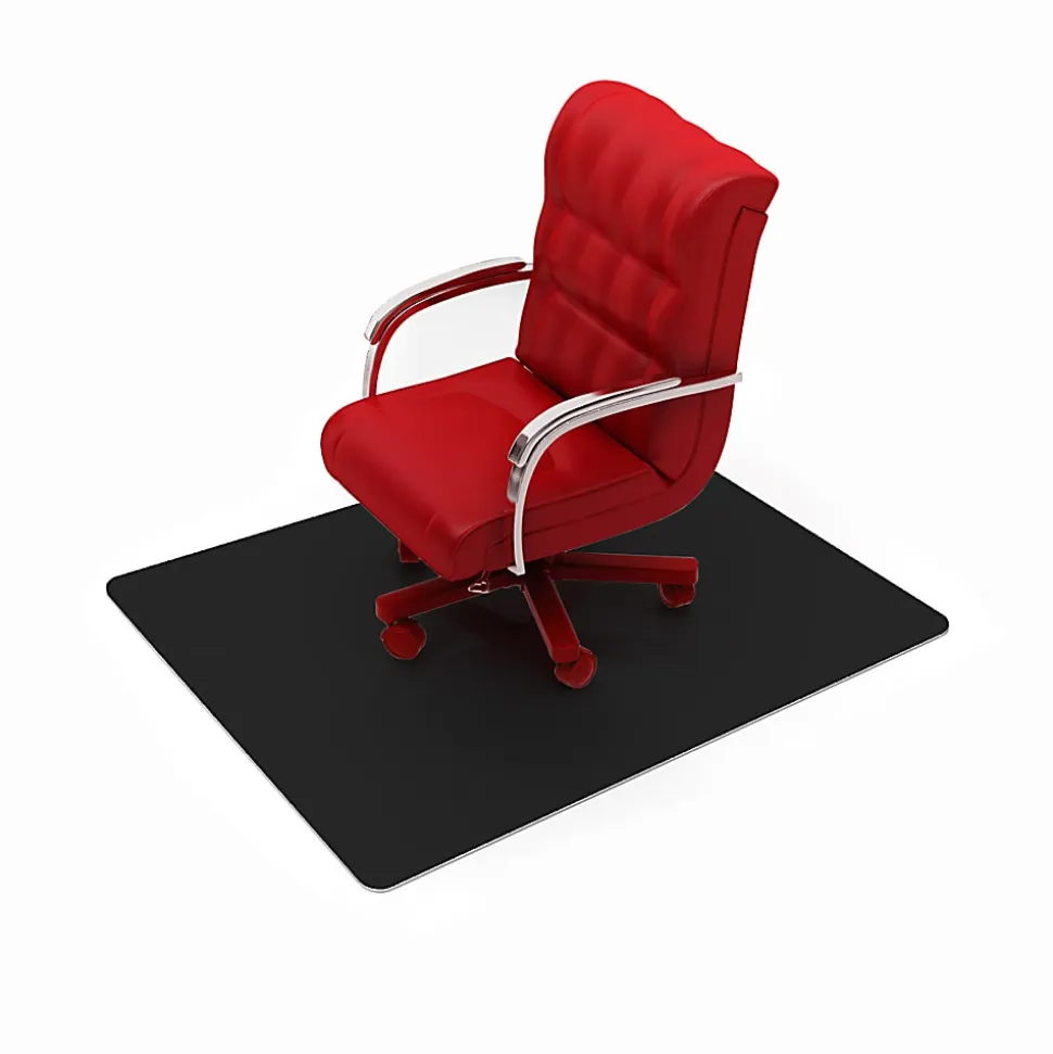 Floortex® Advantagemat® 29.5" x 47" Black Vinyl Chair Mat for Carpets
