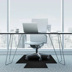 Floortex® Advantagemat® 45" x 53" Black Vinyl Lipped Chair Mat for Carpets